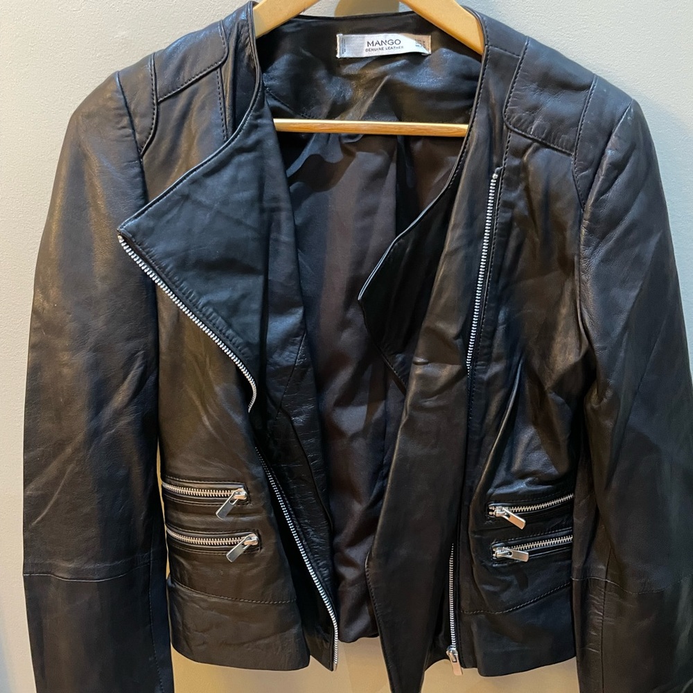 MANGO Genuine Leather Jacket